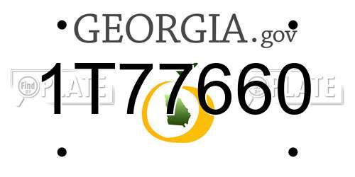 1T77660 Georgia License Plate