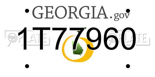 1T77960 Georgia License Plate