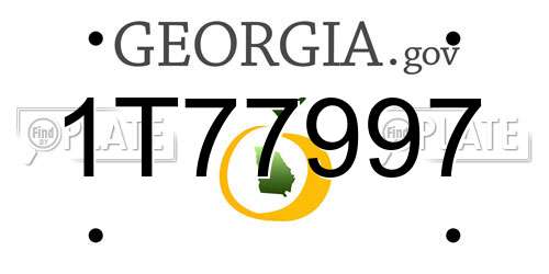 1T77997 Georgia License Plate