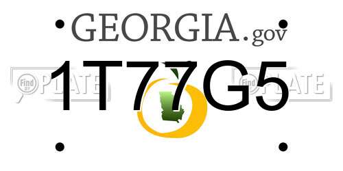 1T77G5 Georgia License Plate