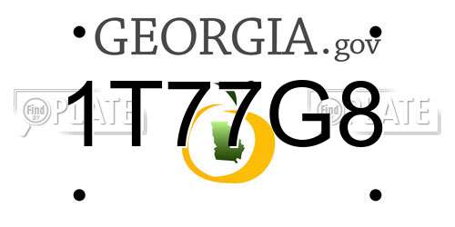 1T77G8 Georgia License Plate