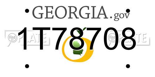 1T78708 Georgia License Plate