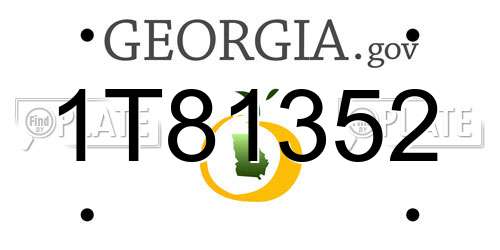 1T81352 Georgia License Plate