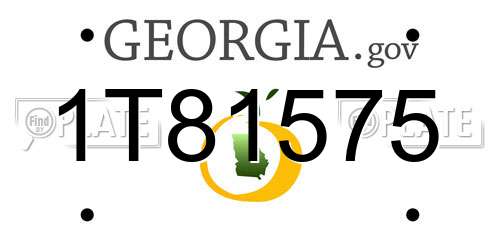 1T81575 Georgia License Plate