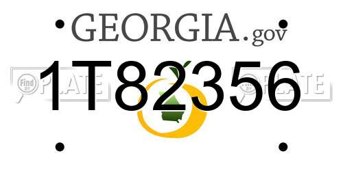 1T82356 Georgia License Plate