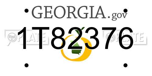 1T82376 Georgia License Plate