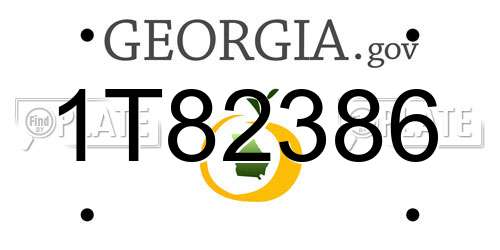 1T82386 Georgia License Plate