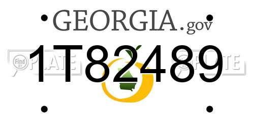 1T82489 Georgia License Plate