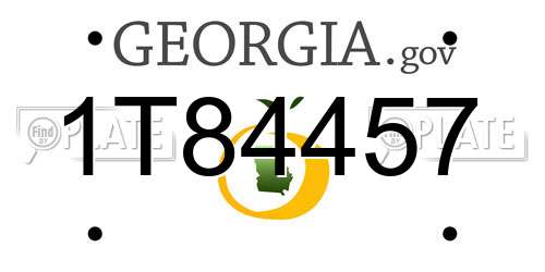 1T84457 Georgia License Plate