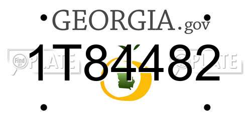1T84482 Georgia License Plate