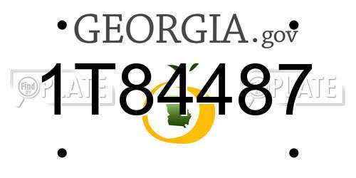 1T84487 Georgia License Plate