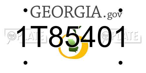 1T85401 Georgia License Plate