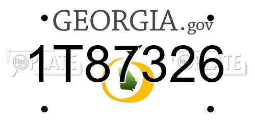 1T87326 Georgia License Plate