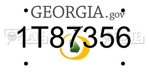1T87356 Georgia License Plate