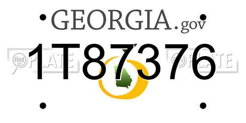 1T87376 Georgia License Plate