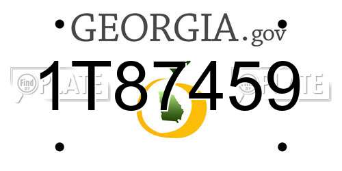1T87459 Georgia License Plate