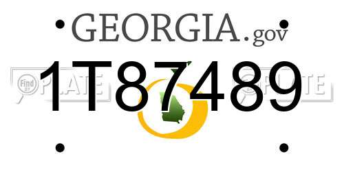 1T87489 Georgia License Plate