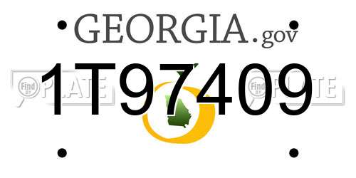 1T97409 Georgia License Plate