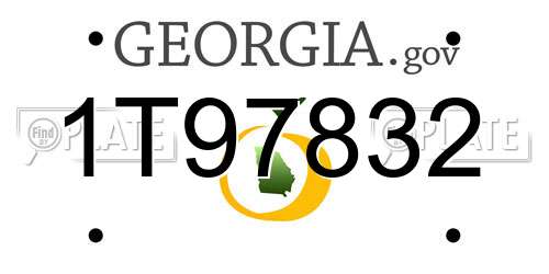 1T97832 Georgia License Plate