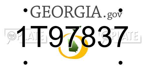 1T97837 Georgia License Plate