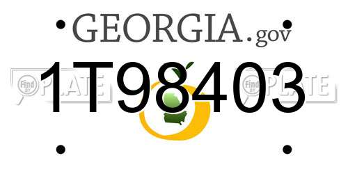 1T98403 Georgia License Plate