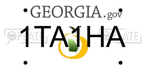 1TA1HA Georgia License Plate