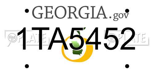 1TA5452 Georgia License Plate