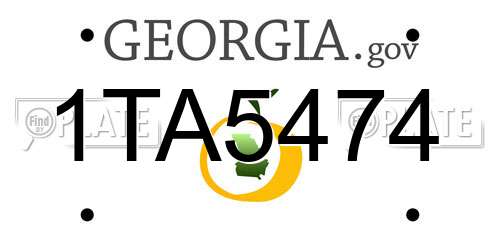 1TA5474 Georgia License Plate