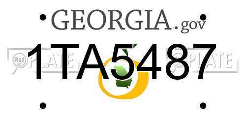 1TA5487 Georgia License Plate
