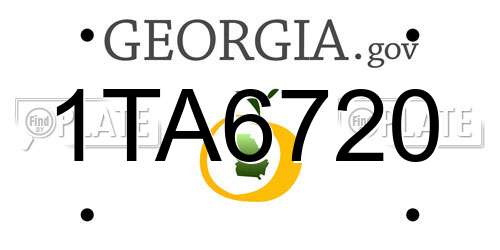 1TA6720 Georgia License Plate