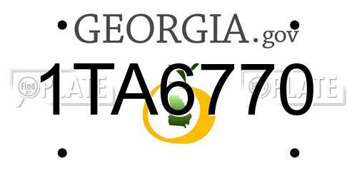 1TA6770 Georgia License Plate