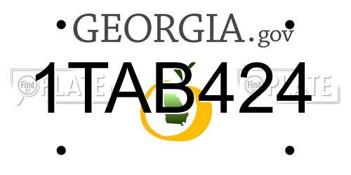 1TAB424 Georgia License Plate