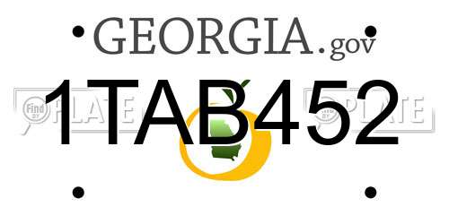 1TAB452 Georgia License Plate