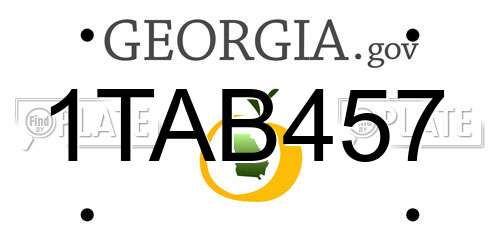 1TAB457 Georgia License Plate
