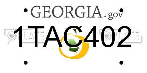 1TAC402 Georgia License Plate
