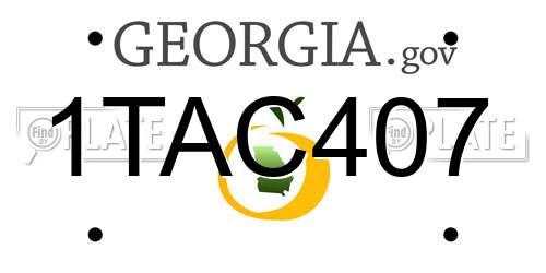 1TAC407 Georgia License Plate