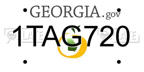 1TAG720 Georgia License Plate