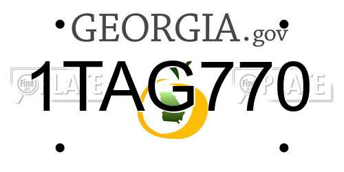 1TAG770 Georgia License Plate
