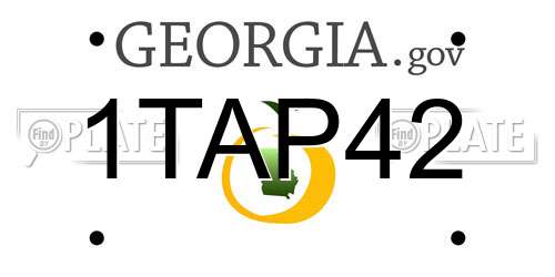 1TAP42 Georgia License Plate