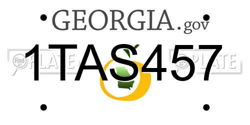 1TAS457 Georgia License Plate