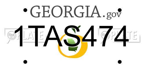 1TAS474 Georgia License Plate