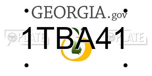 1TBA41 Georgia License Plate