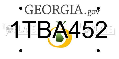 1TBA452 Georgia License Plate