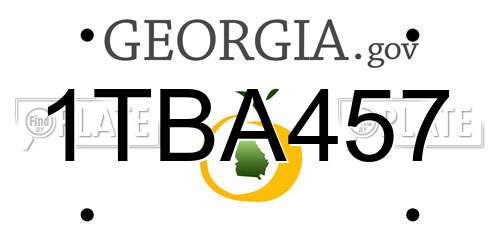 1TBA457 Georgia License Plate