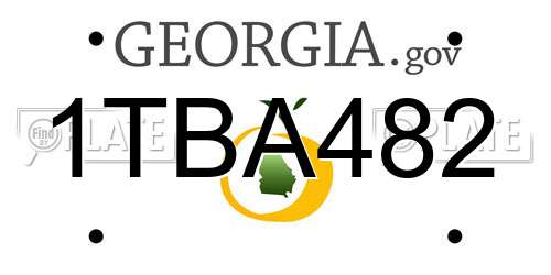 1TBA482 Georgia License Plate