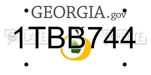 1TBB744 Georgia License Plate