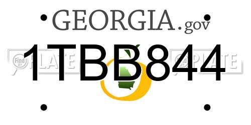 1TBB844 Georgia License Plate