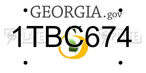 1TBC674 Georgia License Plate