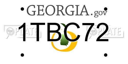 1TBC72 Georgia License Plate