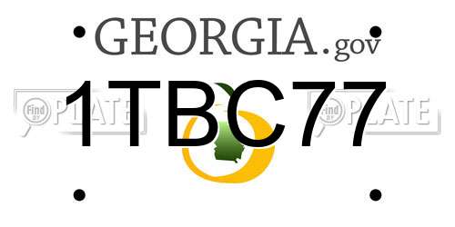 1TBC77 Georgia License Plate